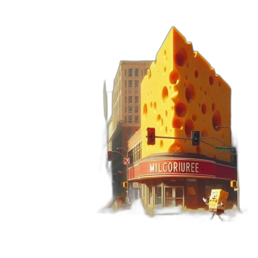 building, 3d render, concept art, photorealistic, watercolor, city street, golden, massive transparent PNG cut-out