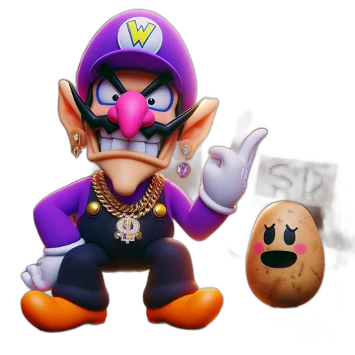 mask, weapon, crown, hat, 3d render, concept art, pixel art, two transparent PNG cut-out