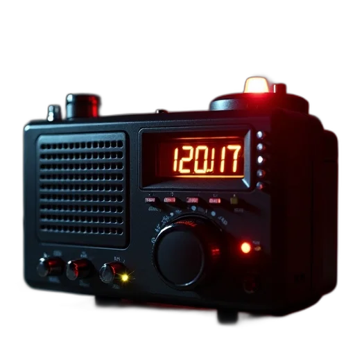emergency, radio, shown, digital, dial transparent PNG cut-out