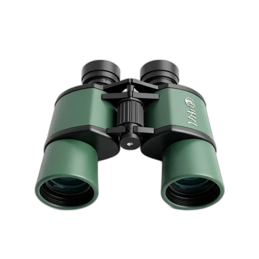 3d render, green, pair, binoculars, black, details, silver, logo transparent PNG cut-out