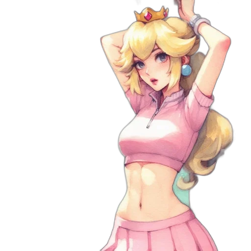 dress, crown, staff, pixel art, anime, concept art, watercolor, pastel transparent PNG cut-out