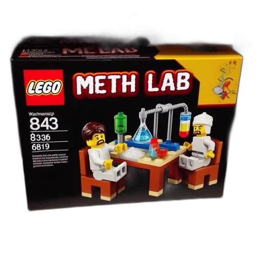 image, shows, lego, set, meth, lab, featuring, two transparent PNG cut-out