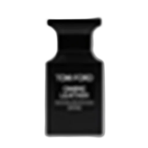 bottle, black, tom, ford, perfume, silver, cap, displayed transparent PNG cut-out