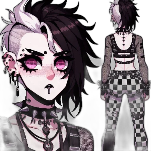 creature, concept art, cyberpunk, cartoon, anime, monochrome, dark, pastel transparent PNG cut-out