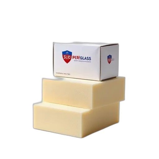 3d render, stack, three, beige, foam, blocks, white, box transparent PNG cut-out