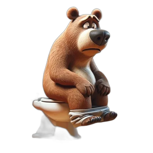 animal, furniture, concept art, 3d render, photorealistic, cartoon, animated, bear transparent PNG cut-out