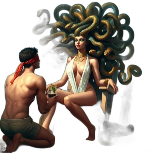 hair, creature, concept art, fantasy art, comic book art, pixel art, underwater, fire transparent PNG cut-out