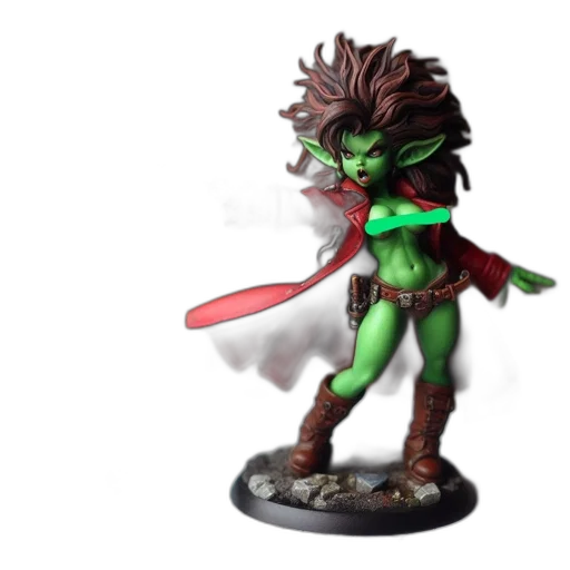 staff, concept art, fantasy art, 3d render, pixel art, green, green-skinned, female transparent PNG cut-out