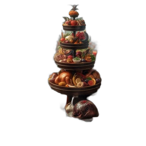 food, jewelry, crown, staff, 3d render, concept art, photorealistic, pixel art transparent PNG cut-out