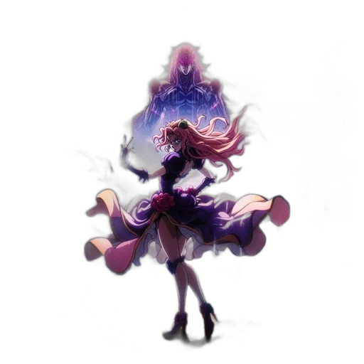 dress, staff, hair, crown, concept art, fantasy art, pixel art, anime transparent PNG cut-out