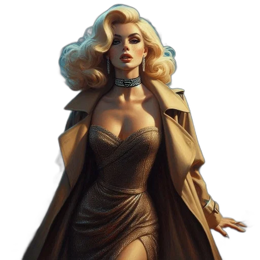 dress, concept art, comic book art, fantasy art, 3d render, earth tones, dark, woman transparent PNG cut-out