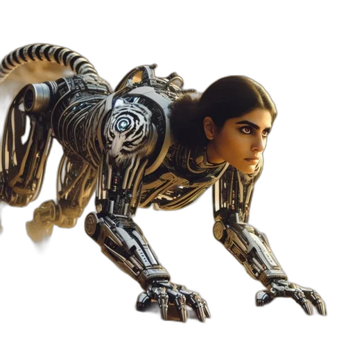 robot, animal, creature, dragon, concept art, 3d render, cyberpunk, fantasy art transparent PNG cut-out