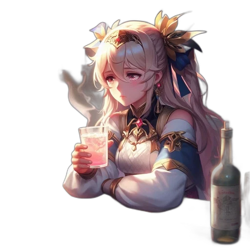 dragon, weapon, crown, bottle, fantasy art, concept art, anime, pixel art transparent PNG cut-out