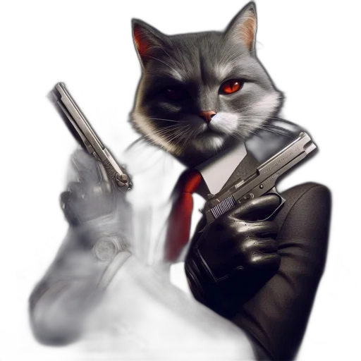 staff, weapon, animal, jacket, concept art, cyberpunk, photorealistic, pixel art transparent PNG cut-out