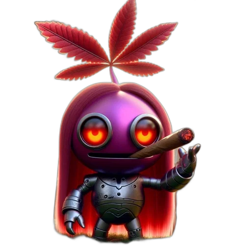 robot, staff, creature, animal, 3d render, concept art, vaporwave, pixel art transparent PNG cut-out
