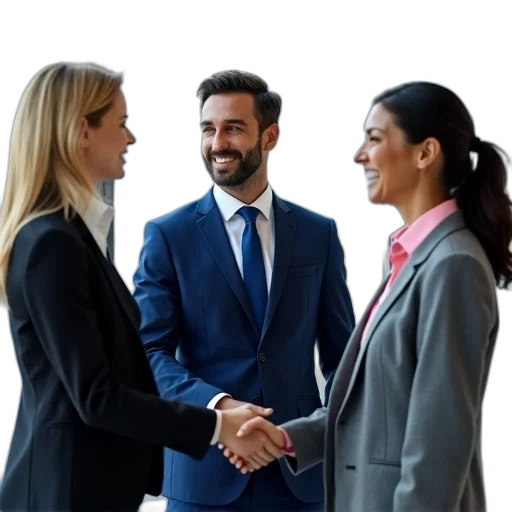 staff, first, image, shows, three, individuals, professional, setting transparent PNG cut-out