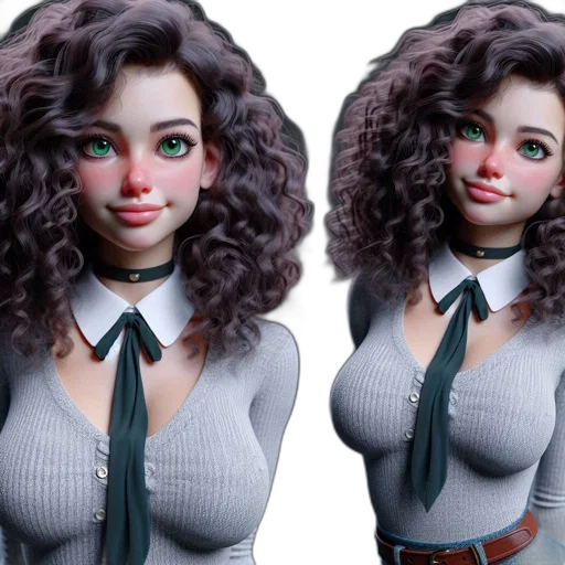 3d render, photorealistic, concept art, fantasy art, animated, character, green, eyes transparent PNG cut-out