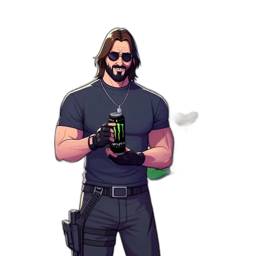 weapon, staff, bottle, animal, concept art, pixel art, cartoon, cyberpunk transparent PNG cut-out