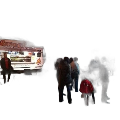 car, concept art, photorealistic, 3d render, watercolor, fog, snow, city street transparent PNG cut-out