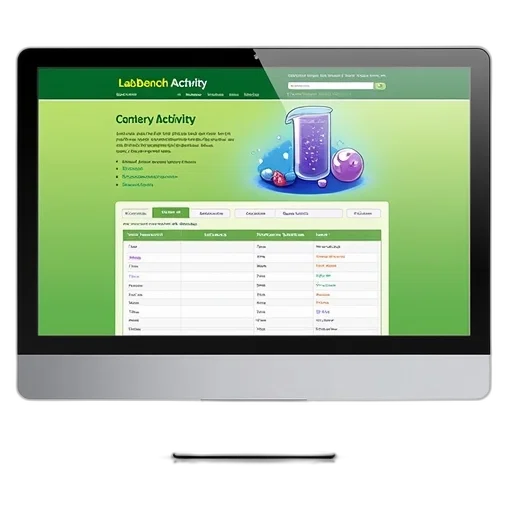 computer, screen, displaying, webpage, titled, labbench, activity, green transparent PNG cut-out