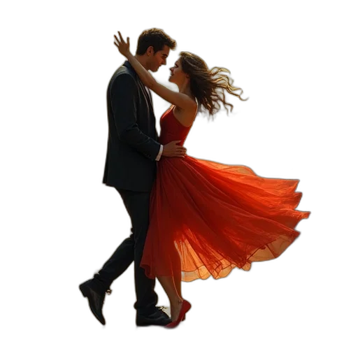 dress, photorealistic, fire, dance, moulin, pierre, debord, poster transparent PNG cut-out