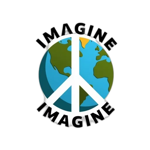 stylized, image, earth, peace, sign, center, surrounded, word transparent PNG cut-out