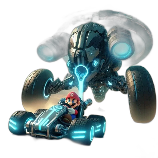 car, weapon, robot, concept art, pixel art, 3d render, fantasy art, digital transparent PNG cut-out