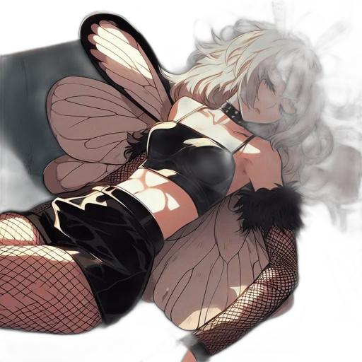 dress, creature, flower, concept art, pixel art, anime, fantasy art, neon lights transparent PNG cut-out