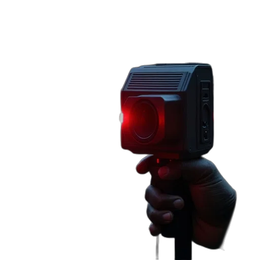 robot, staff, face, weapon, 3d render, cyberpunk, concept art, photorealistic transparent PNG cut-out