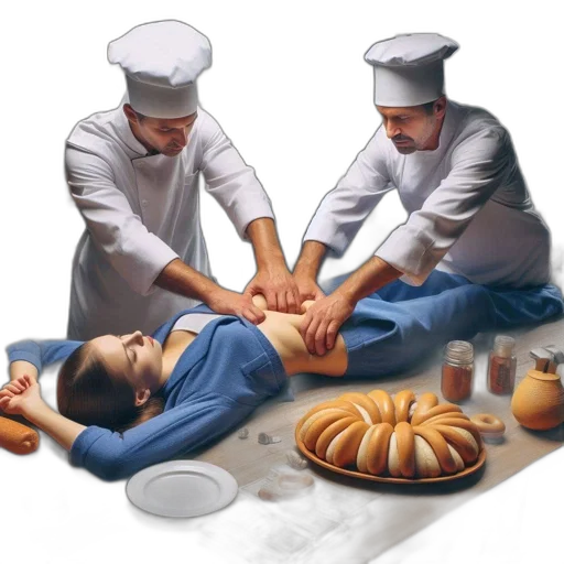 food, staff, photorealistic, concept art, oil painting, fire, woman, lies transparent PNG cut-out