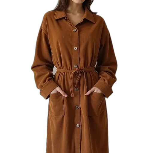 dress, jacket, earth tones, anouk, cord, pockets, brown transparent PNG cut-out