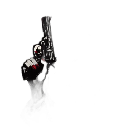 weapon, staff, robot, umbrella, concept art, 3d render, cyberpunk, pixel art transparent PNG cut-out