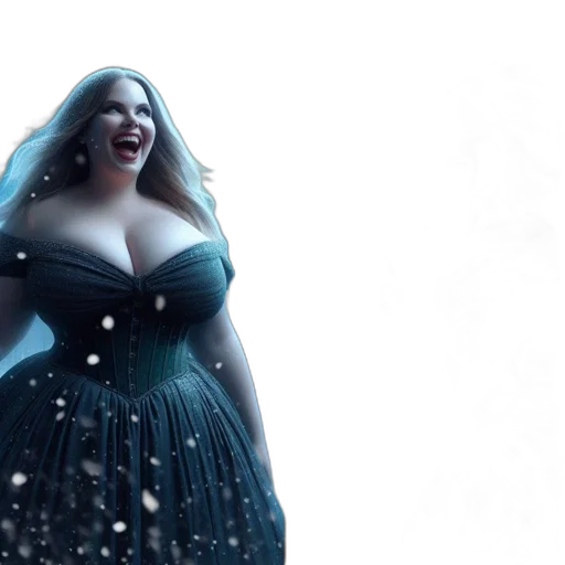 dress, concept art, side-by-side, two, fantasy, characters, laugh, within transparent PNG cut-out