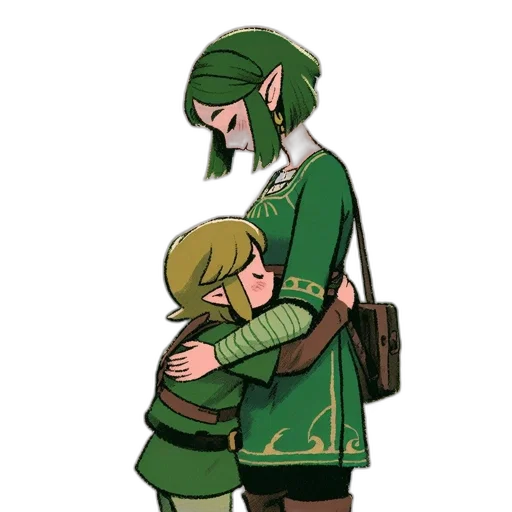 concept art, pixel art, watercolor, fantasy art, green, two, characters, adult transparent PNG cut-out