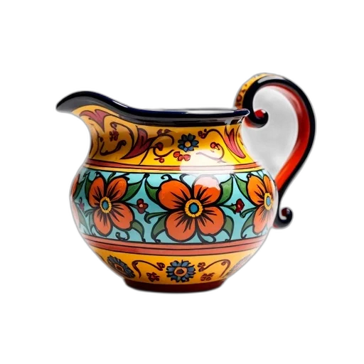 jewelry, photorealistic, 3d render, colorful, ceramic, pot, intricate, designs transparent PNG cut-out