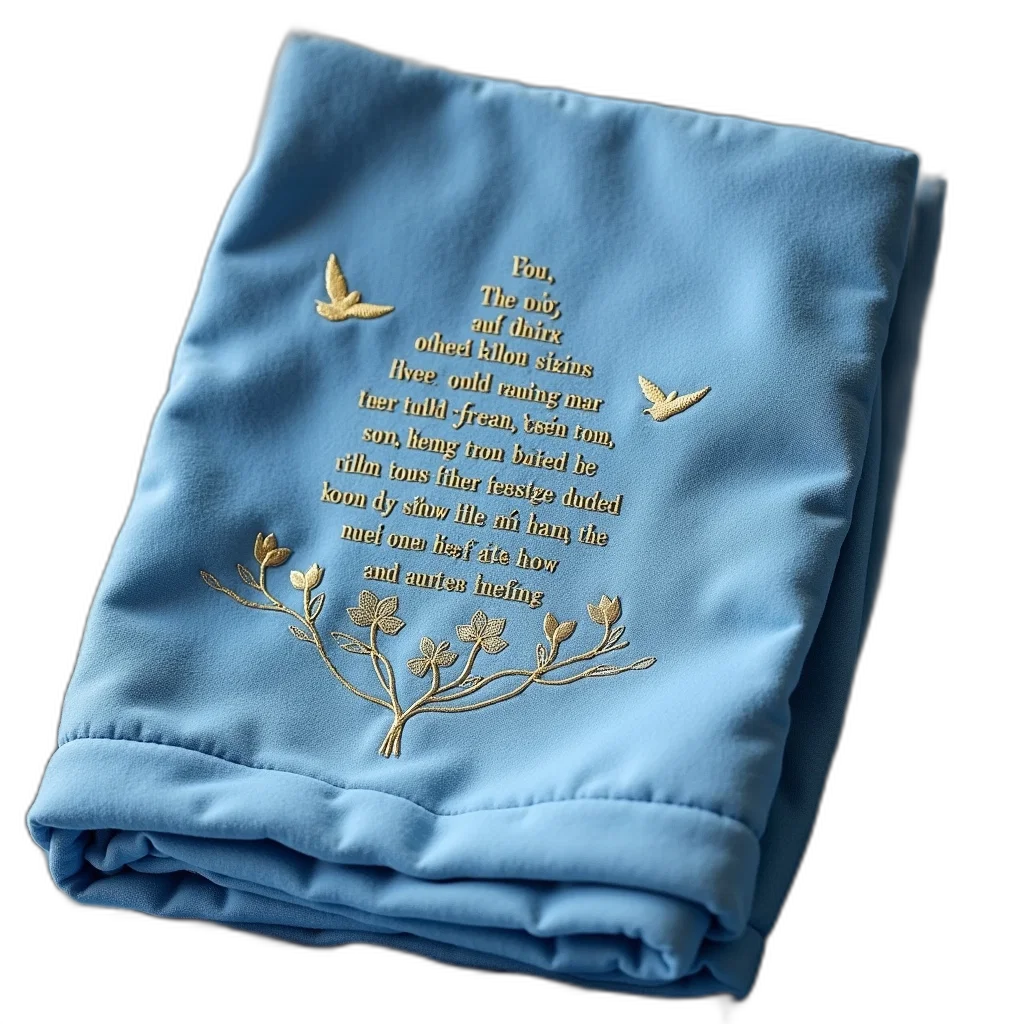 jacket, dress, crown, 3d render, blue, blanket, poem, two transparent PNG cut-out