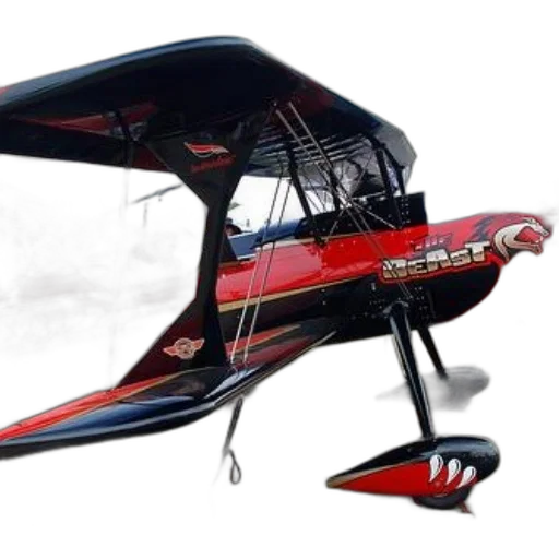 3d render, concept art, photorealistic, red, black, biplane, word, beast transparent PNG cut-out