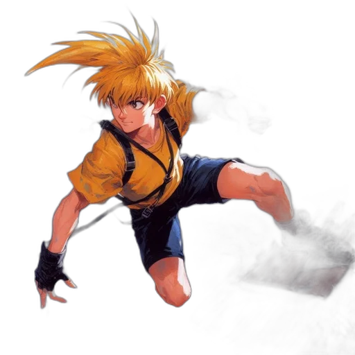 weapon, concept art, pixel art, anime, comic book art, golden, animated, male transparent PNG cut-out