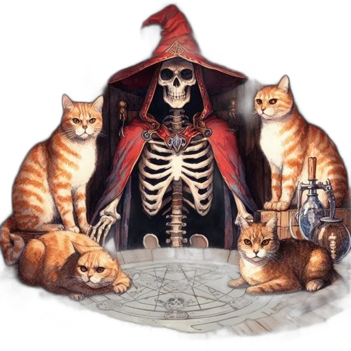 staff, concept art, fantasy art, pixel art, comic book art, red, skeletal, figure transparent PNG cut-out