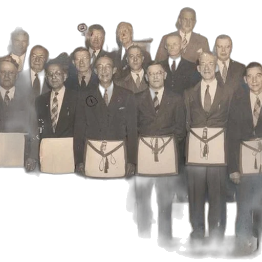 concept art, group, men, suits, aprons, pose, photo transparent PNG cut-out