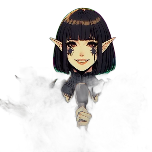 mask, face, creature, staff, fantasy art, concept art, anime, watercolor transparent PNG cut-out