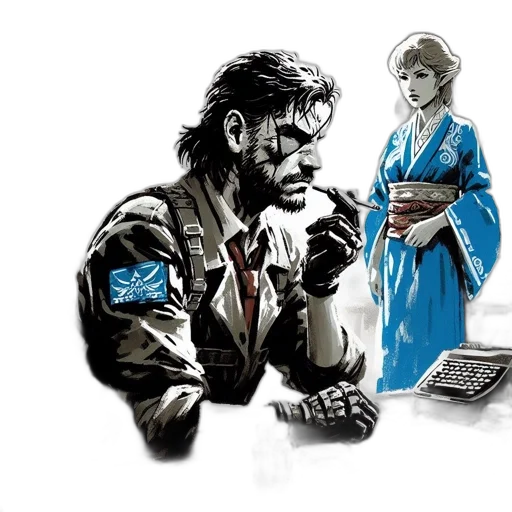 jacket, concept art, comic book art, cyberpunk, pixel art, blue, two, individuals transparent PNG cut-out