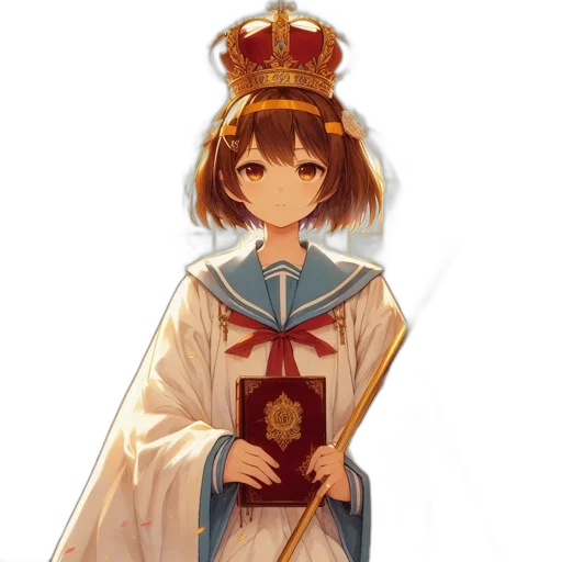crown, staff, sword, dress transparent PNG cut-out
