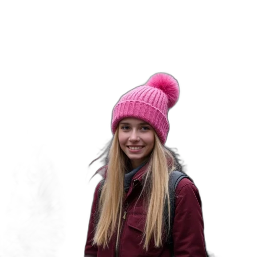 hat, jacket, staff, face transparent PNG cut-out