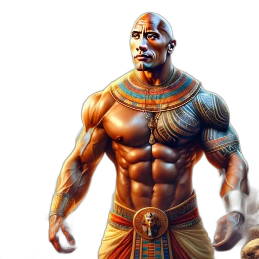 fantasy art, concept art, comic book art, 3d render, imposing, figure, ancient, egyptian transparent PNG cut-out