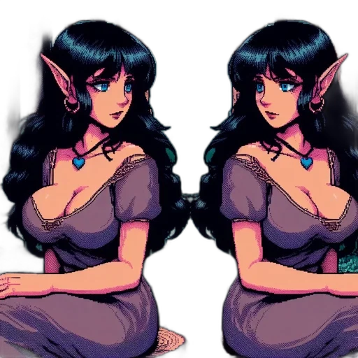 pixel art, concept art, fantasy art, anime, pastel, dark, neon, colorful transparent PNG cut-out