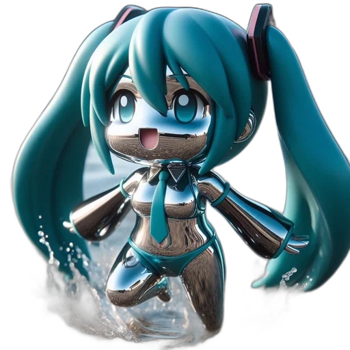 bottle, robot, weapon, 3d render, concept art, pixel art, cartoon, underwater transparent PNG cut-out