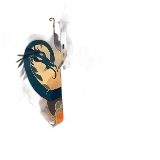 weapon, dragon, mask, staff, concept art, pixel art, watercolor, fantasy art transparent PNG cut-out