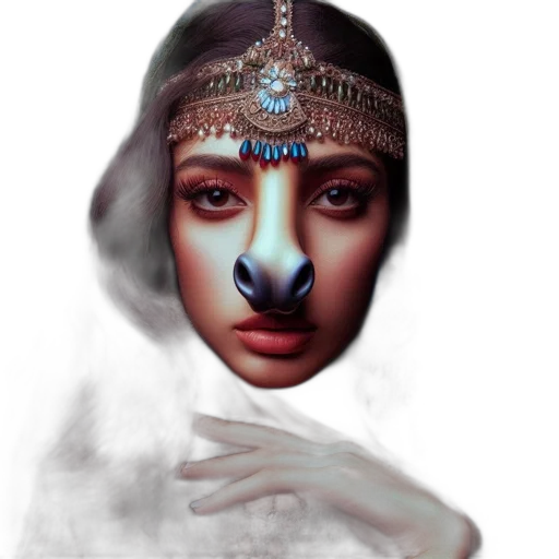 mask, face, jewelry, crown, fantasy art, photorealistic, concept art, oil painting transparent PNG cut-out