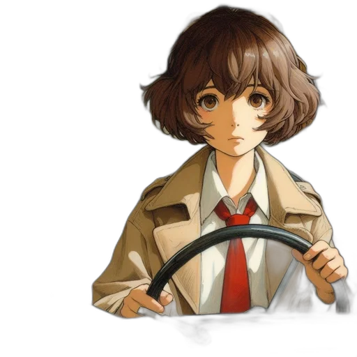 car, jacket, weapon, umbrella, anime, concept art, pixel art, watercolor transparent PNG cut-out
